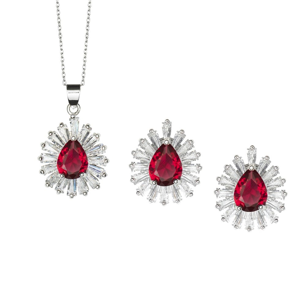 Damla Taşlı Kolye Küpe Set