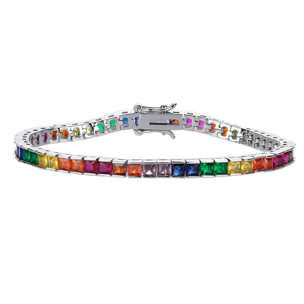 Rainbow Kare Taşlı Bileklik