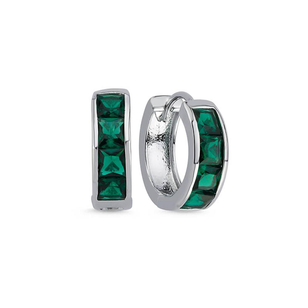 Yeşil Kare Taşlı Küpe