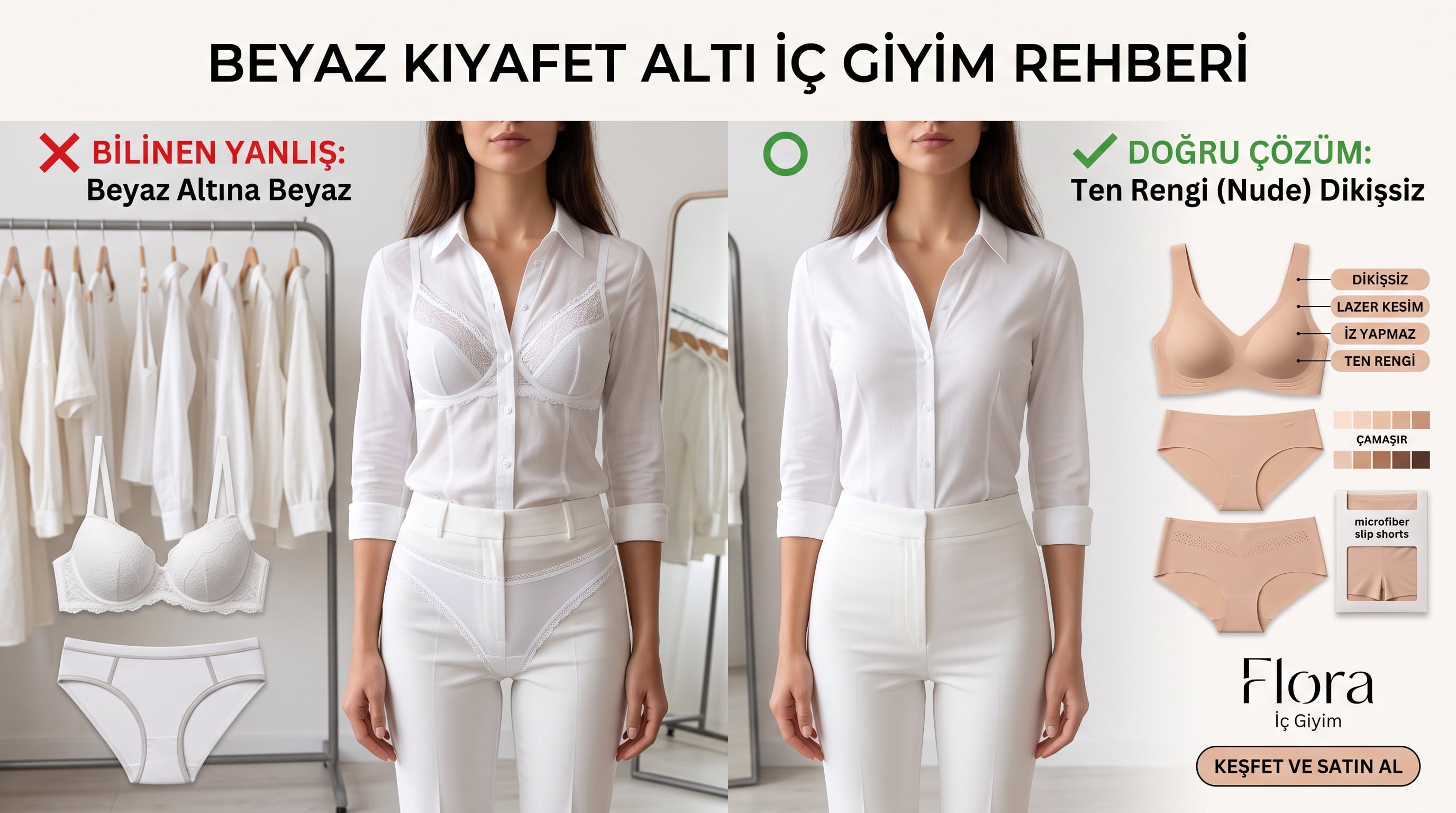 Beyaz Kıyafetlerin Altına Ne Renk İç Çamaşırı Giyilir? Doğru Renk ve Model Rehberi