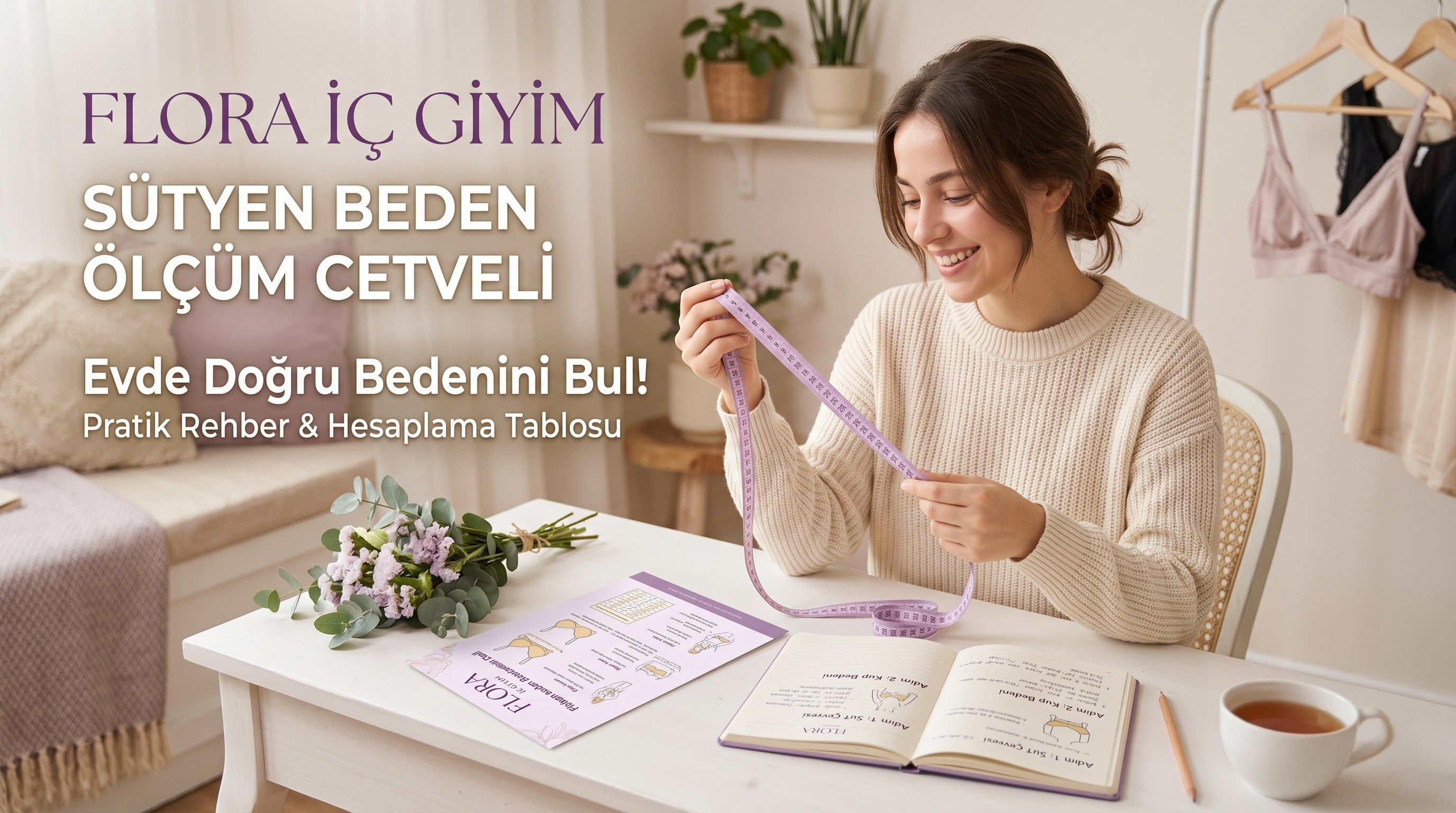 Flora İç Giyim Sütyen Ölçüm Tablosu İle Evde Sütyen Bedeni Hesaplama Rehberi