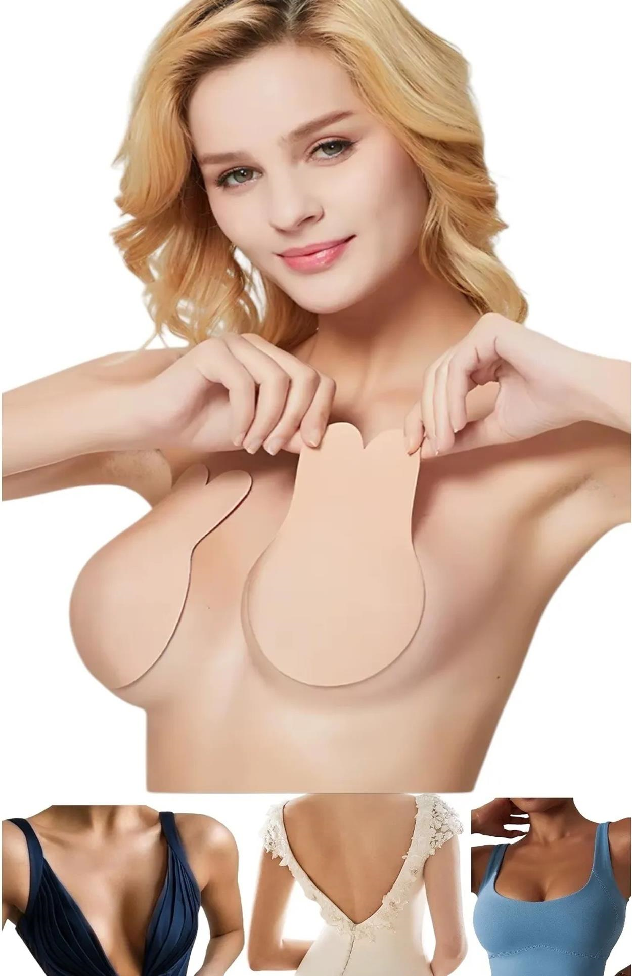 Kadın Tavşan Kulaklı Silikon Göğüs Asansörü Sütyen 1300 F.K.