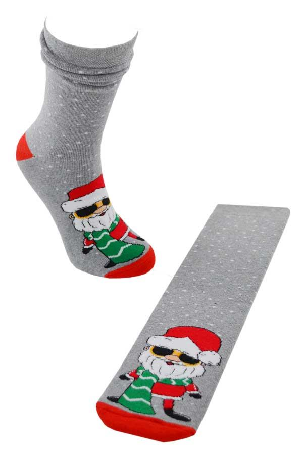 Dode Flora Kadın Pamuk Havlu Noel Baba Desenli Yılbaşı Çorabı