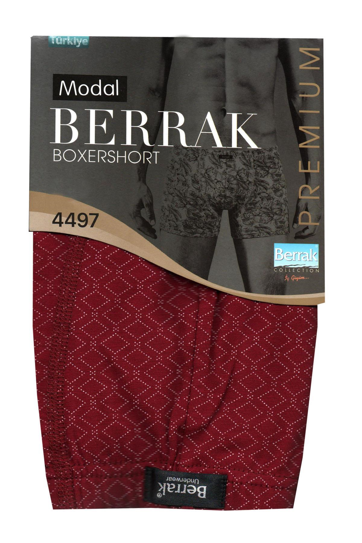 Erkek Likralı Beli İnce Lastikli Modal Boxer Berrak-4497