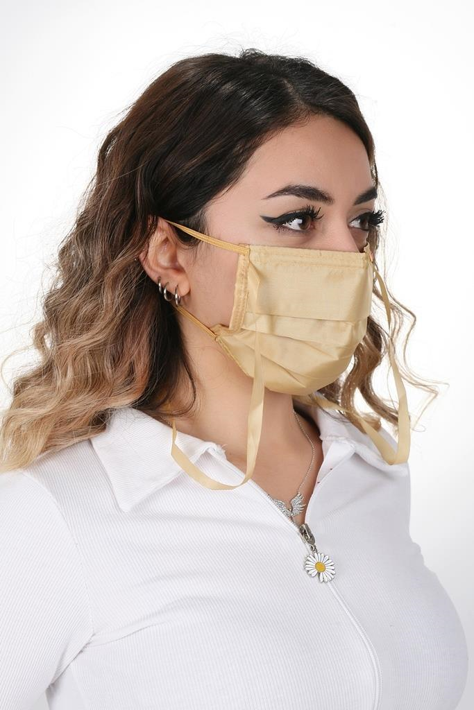 Gümüş İyonlu Boyundan Askılı Yıkanabilir Düz Renkli Maske