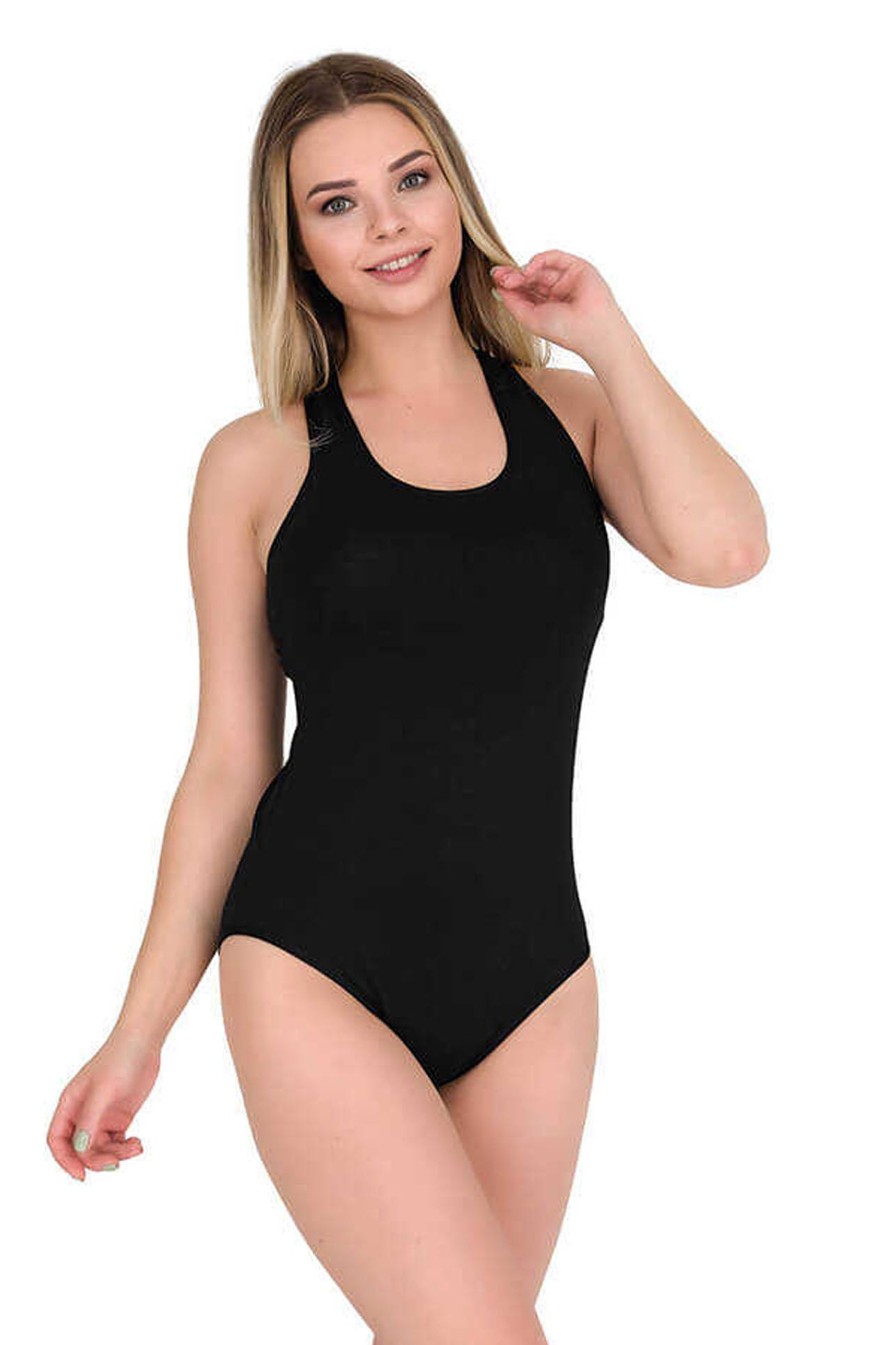 Kadın Rambo Çıtçıtlı Body 3 Lü Atlet Berrak-8011