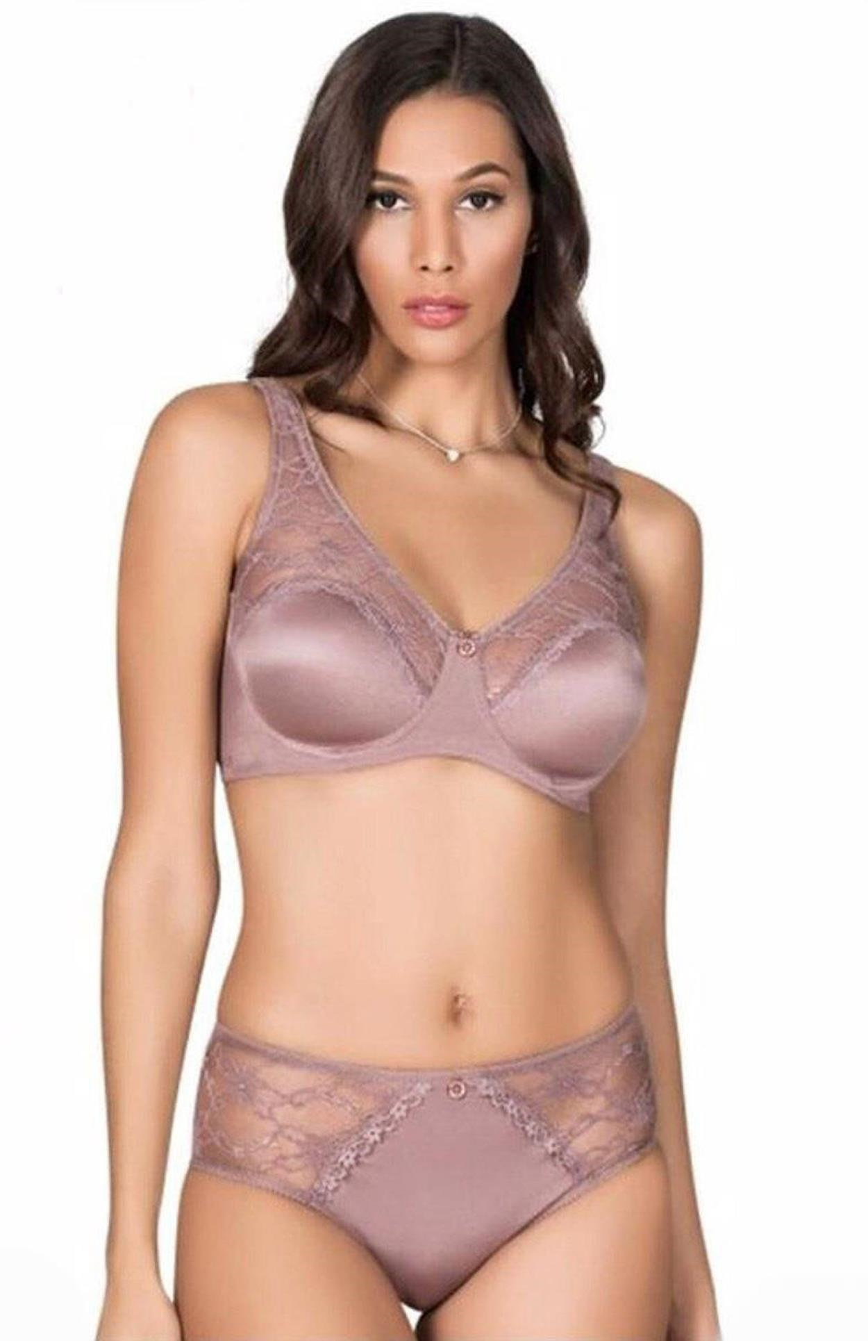 Le Jardin 5035-B Desteksiz-Balenli Soft Kaplı Dantel Geniş Askı Sütyen Takımı
