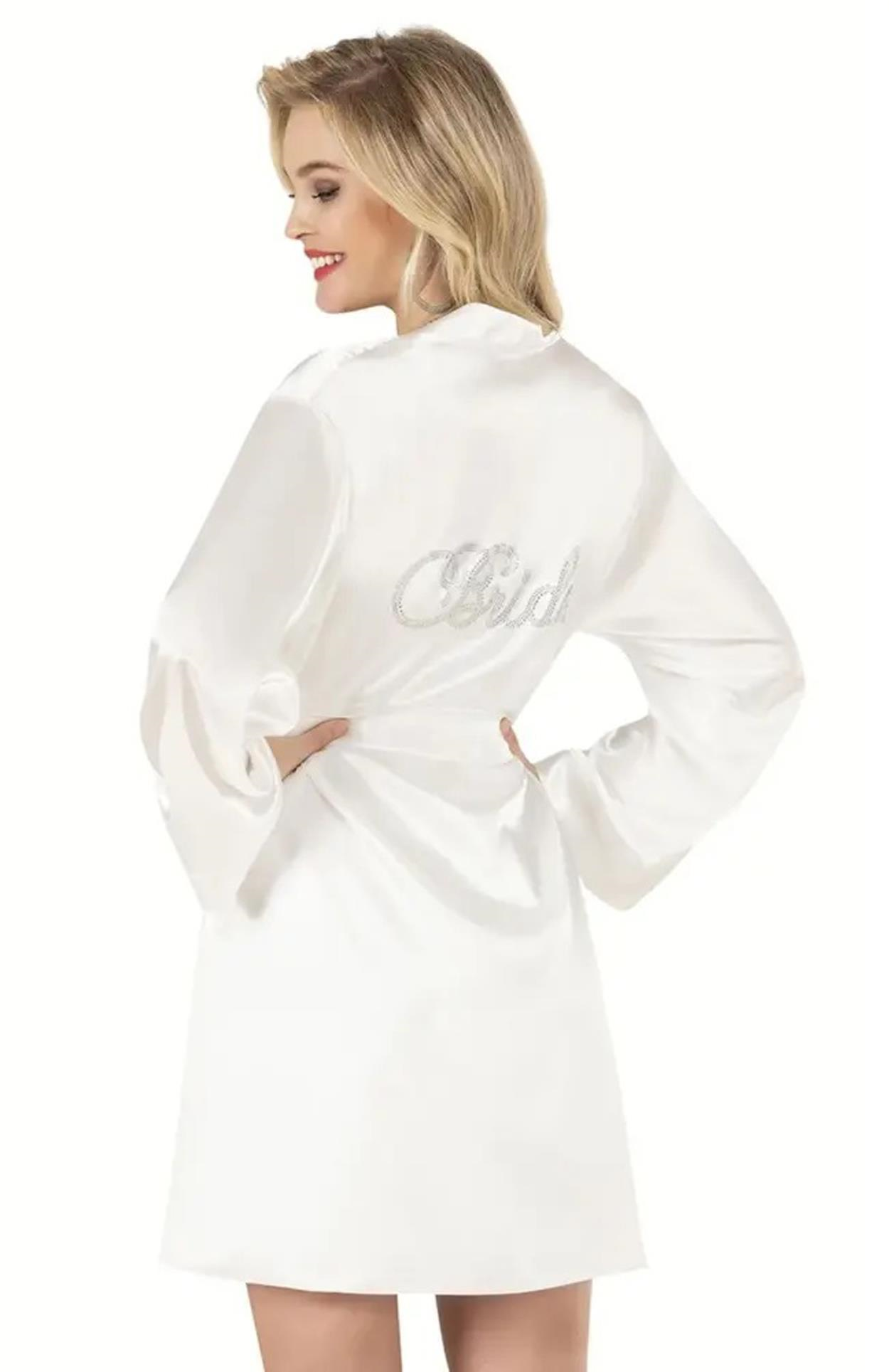 Moon Girly 1153 Taşlı Saten Sabahlık Bride / Gelin