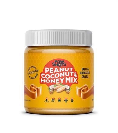 Sağlıklı AtıştırmalıkRawShots PeaNut Coconut & Honey Mix Yer Fıstığı Ezmesi 360g