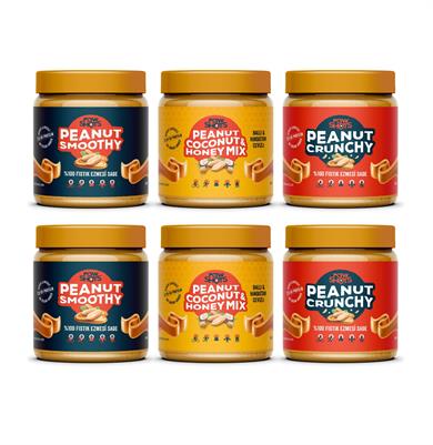 Sağlıklı AtıştırmalıkRawShots PeaNut Mini Mix Box 6'lı Yer Fıstığı Ezmesi 40g x6