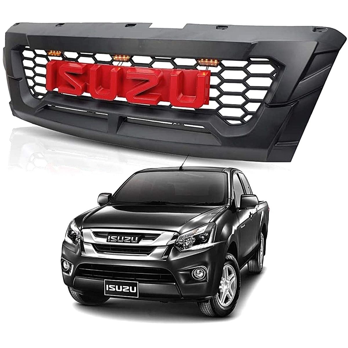 Isuzu Dmax Ön Panjur Ledli 2017 Ve Sonrası Kırmızı Yazılı