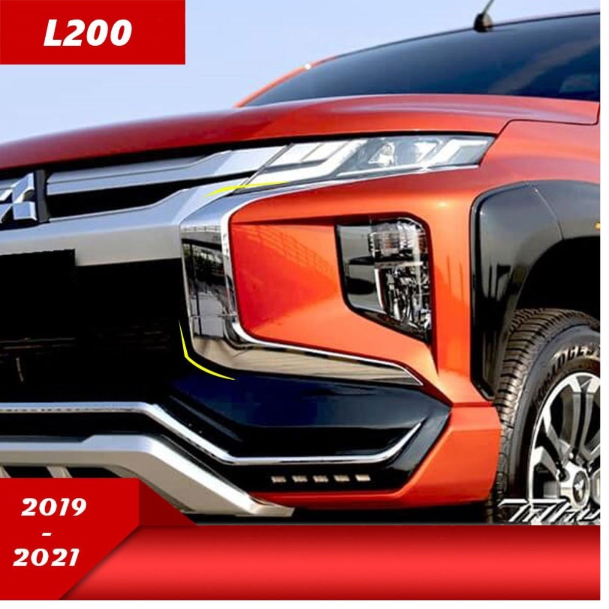 Mitsubishi L200 Ön Tampon Köşe Kaplaması Krom 2019 2021