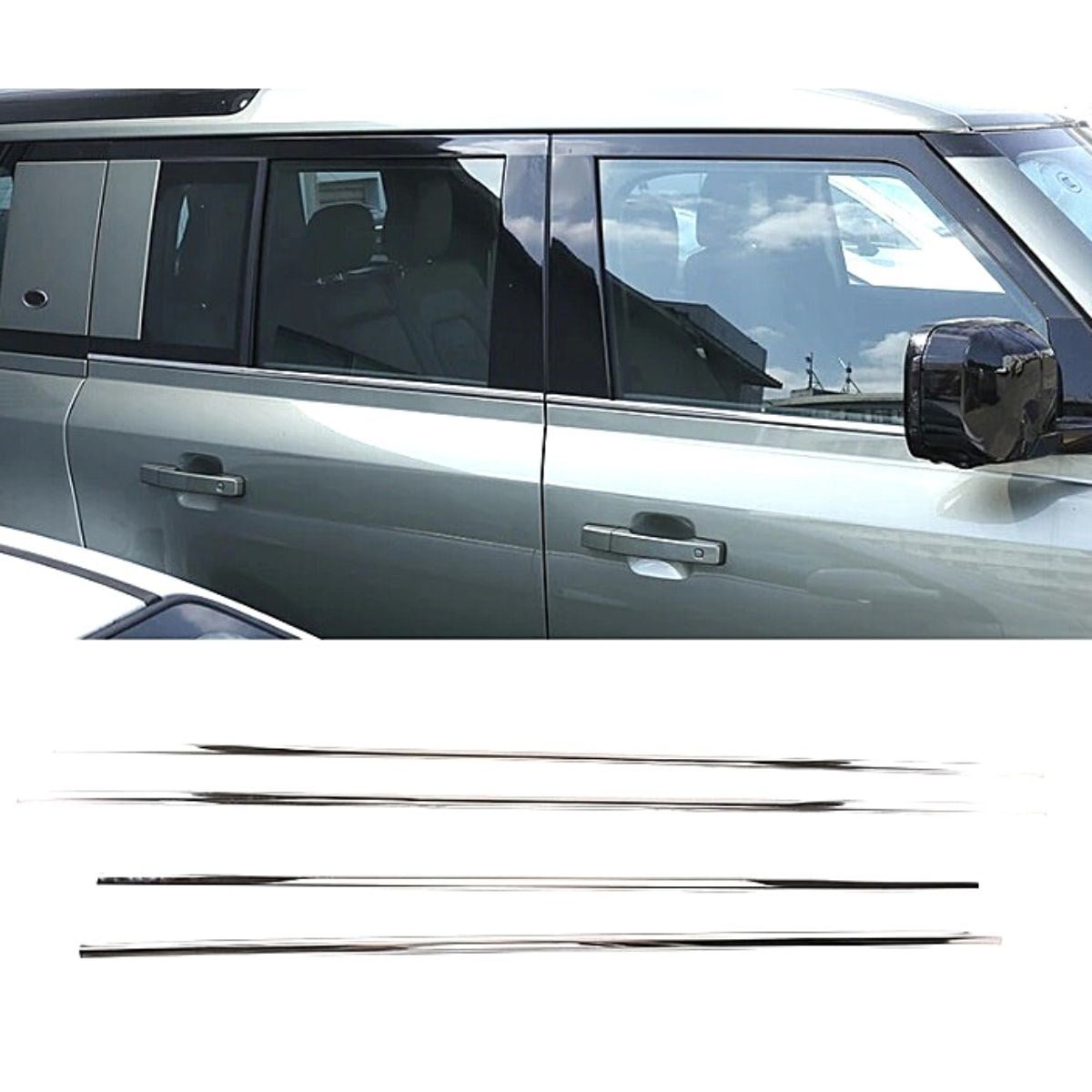 Yeni Defender Cam Çıta Seti Krom Ön Arka 2020 - 2022