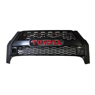 Toyota Hilux Ön Panjur Ledli 2020-2022 Kırmızı Toyota Yazı Invincible 