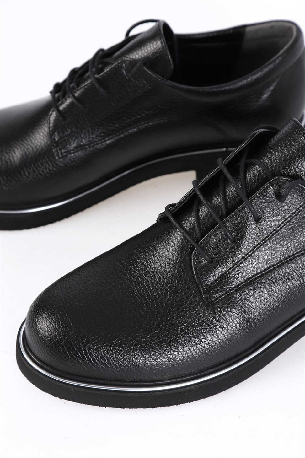Kadın Bağcıklı Klasik Oxford Ayakkabı Siyah