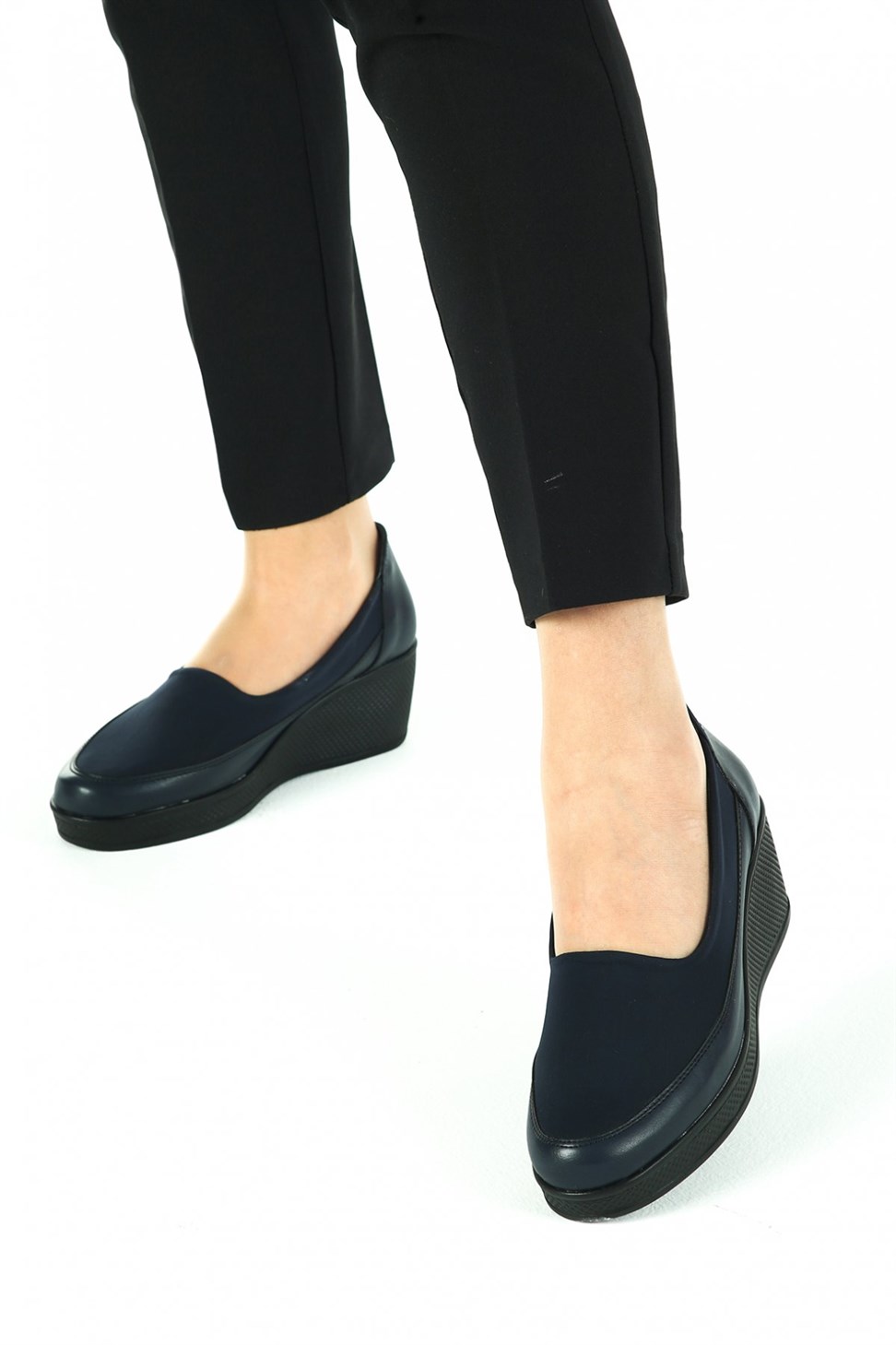 Kadın Dolgu Topuklu Comfort Ayakkabı LACİVERT