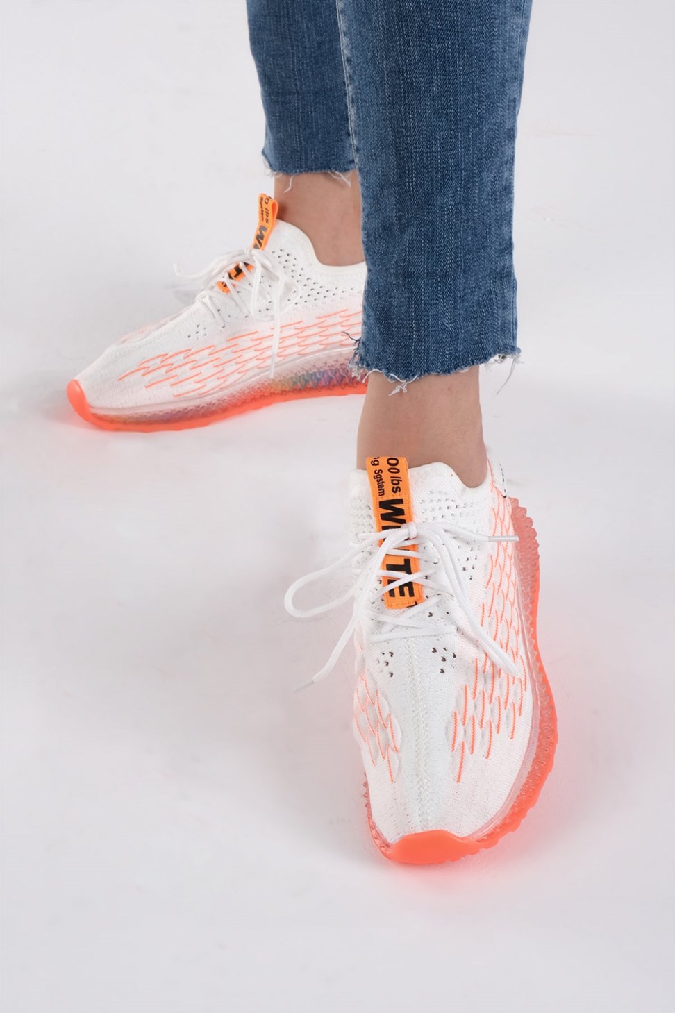 Kadın Triko Neon Spor Ayakkabı & Sneakers TURUNCU