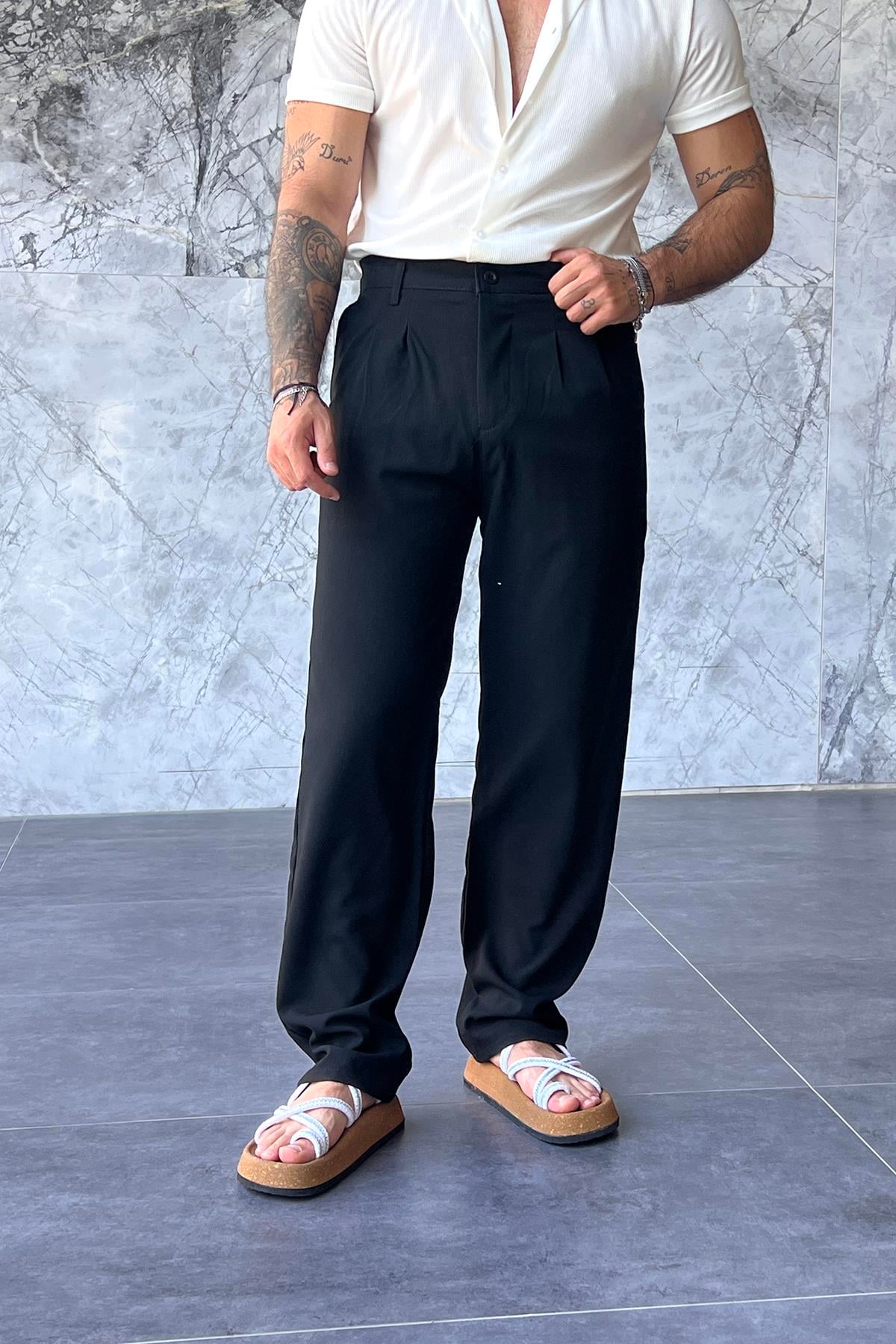 Klasik Pileli Baggy Pantolon