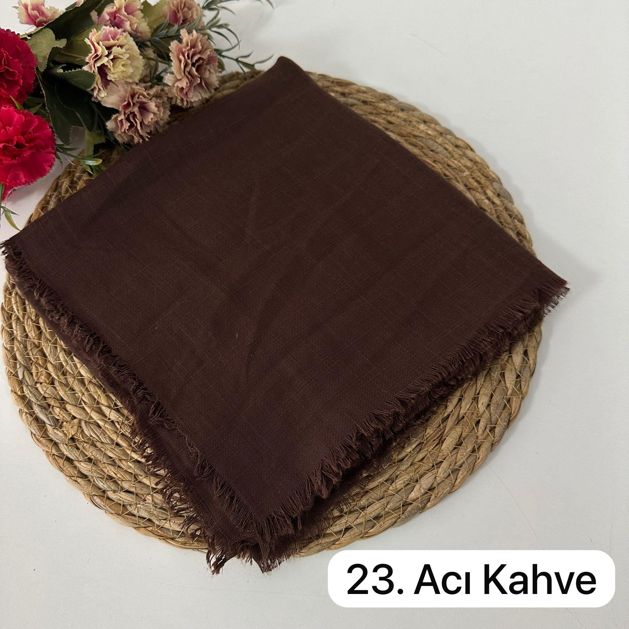 Arsel Moda Düz Renk Flamlı Eşarp Acı Kahve KBR0523