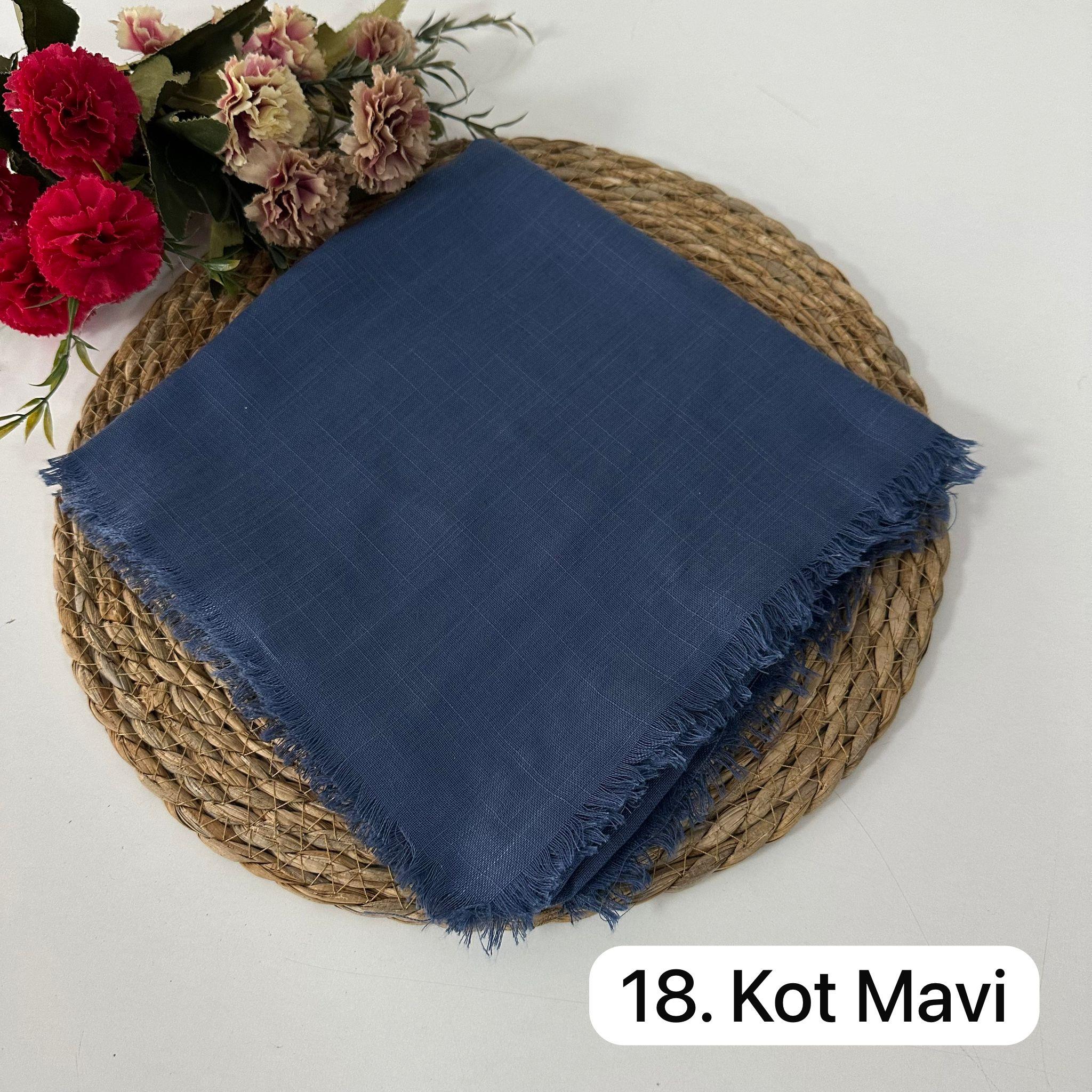 Arsel Moda Düz Renk Flamlı Eşarp İndigo KBR0518