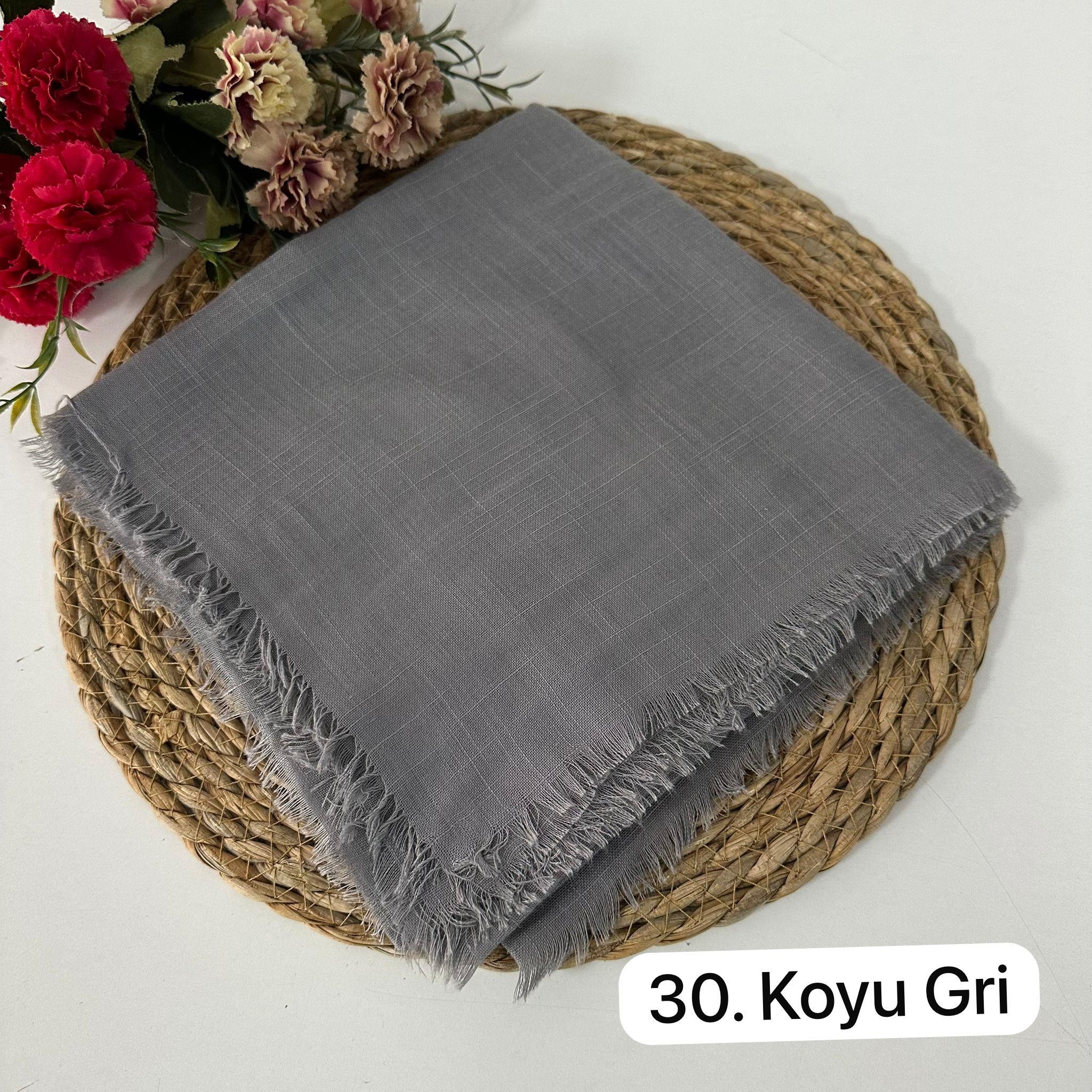 Arsel Moda Düz Renk Flamlı Eşarp Koyu Gri KBR0530