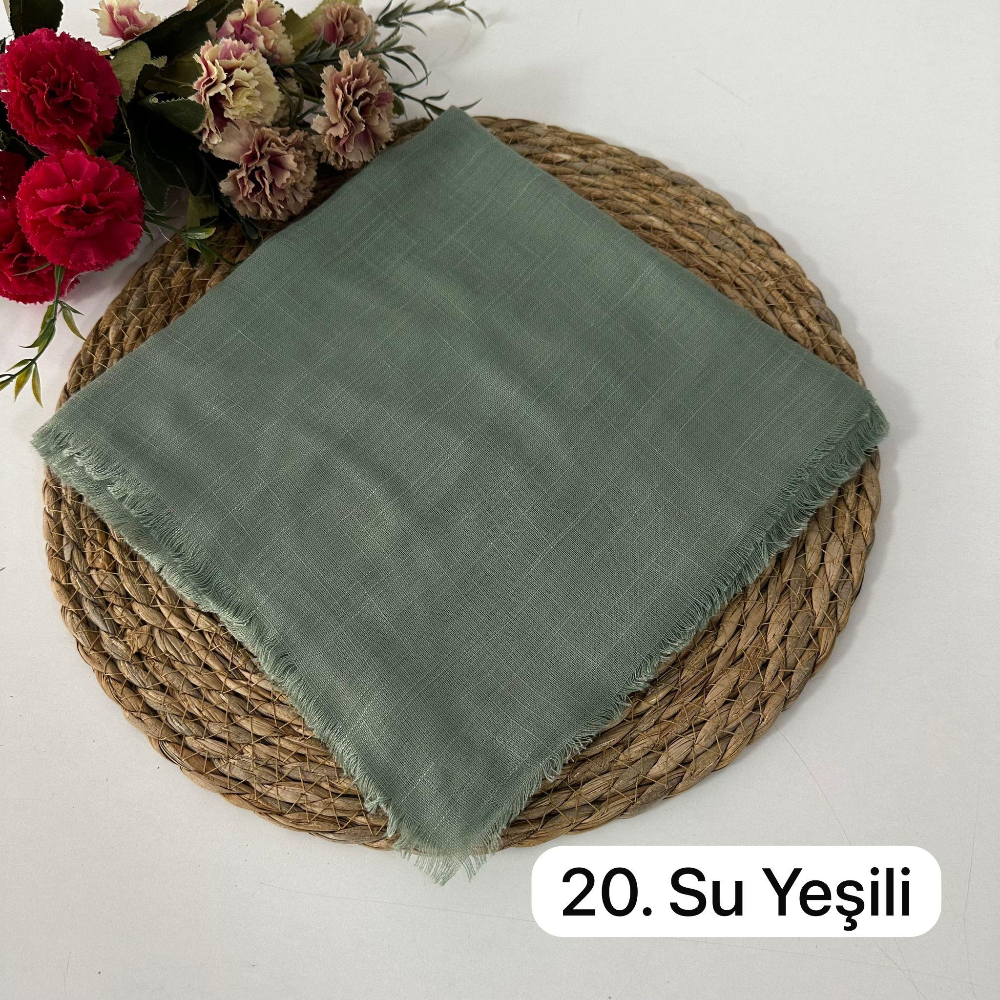 Arsel Moda Düz Renk Flamlı Eşarp Su Yeşili KBR0520