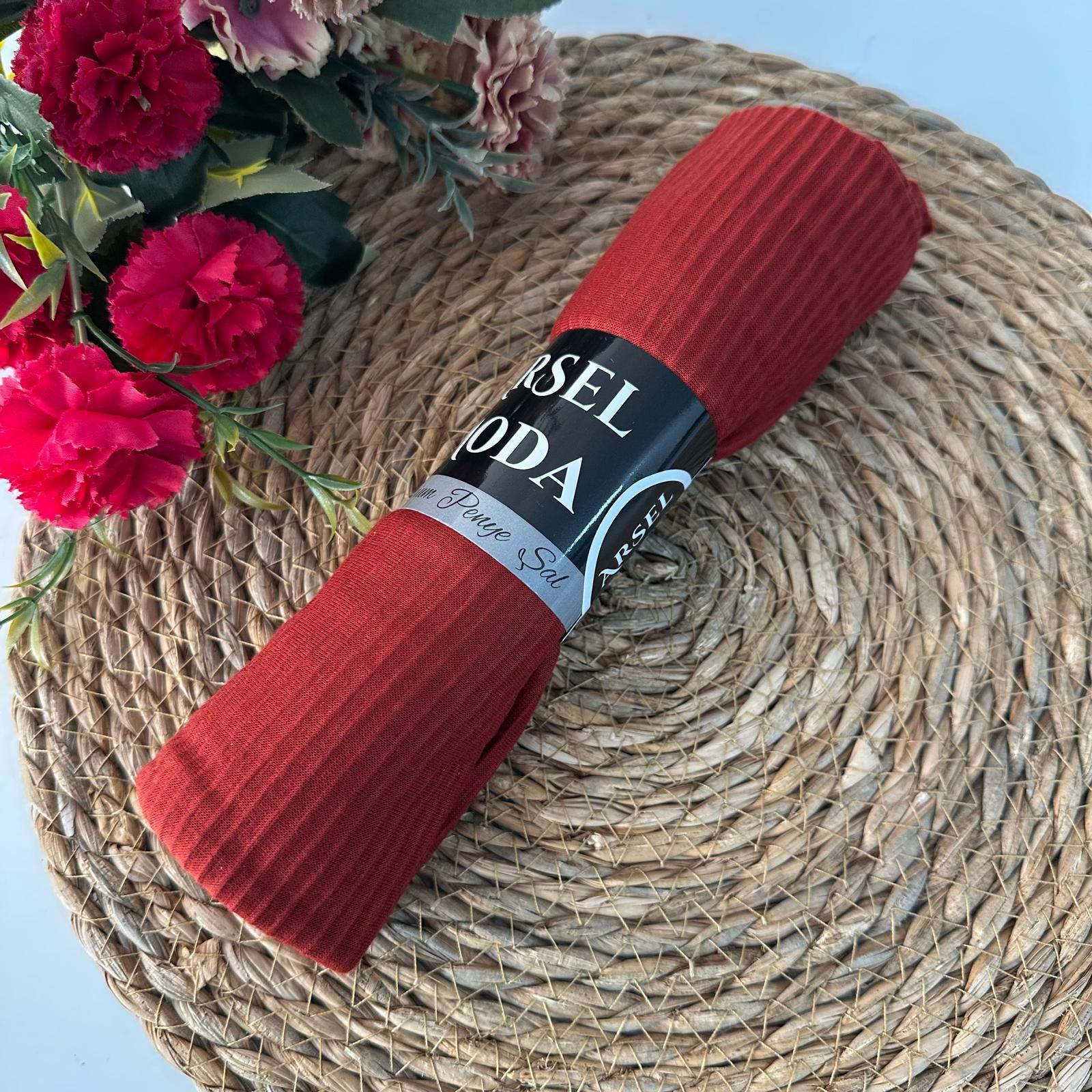 ARSEL MODA Pratik Pliseli Şal Kiremit PVD0116