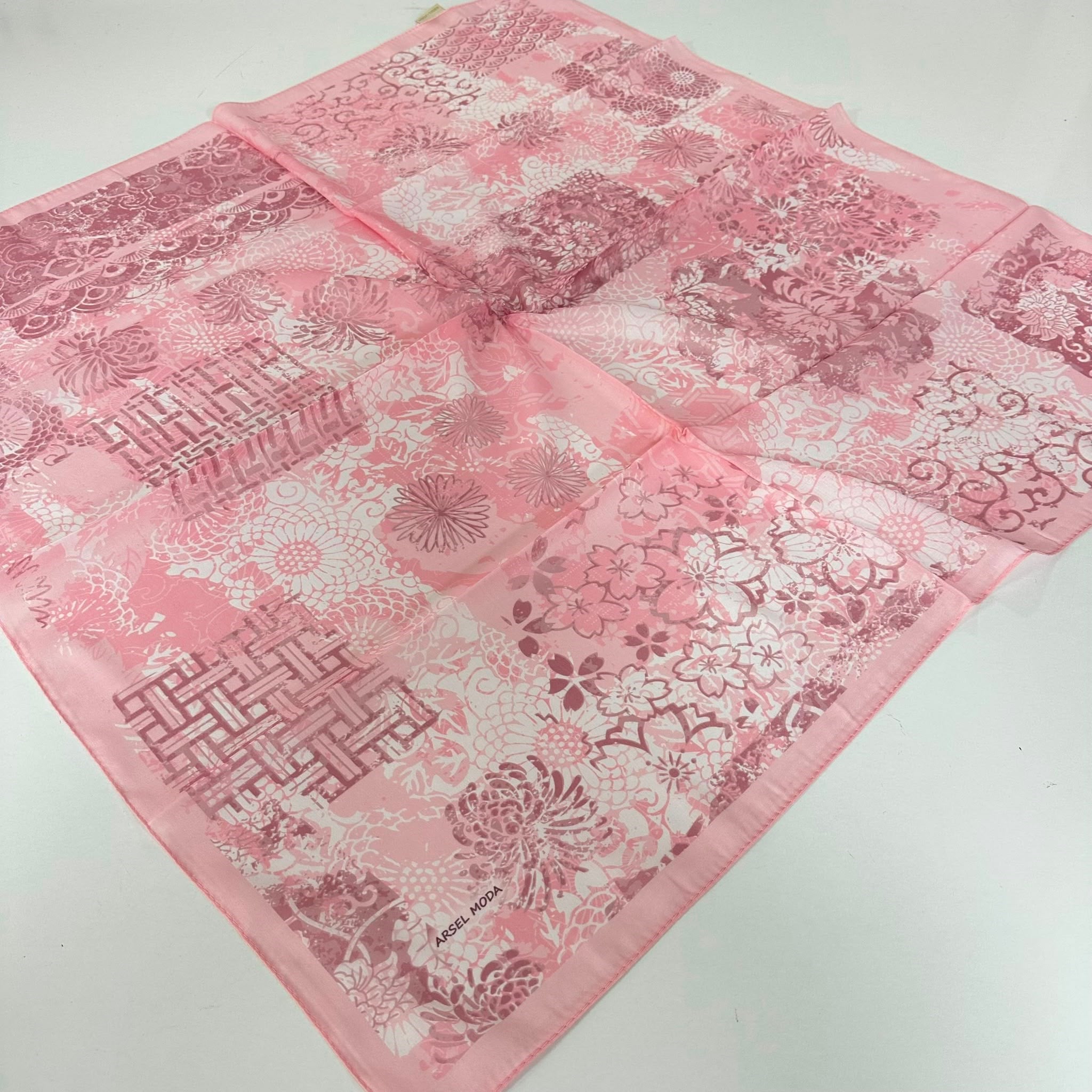 ARSEL MODA Soft Pamuklu Eşarp İtalyan Dikişli Pembe Serisi  LRB6906
