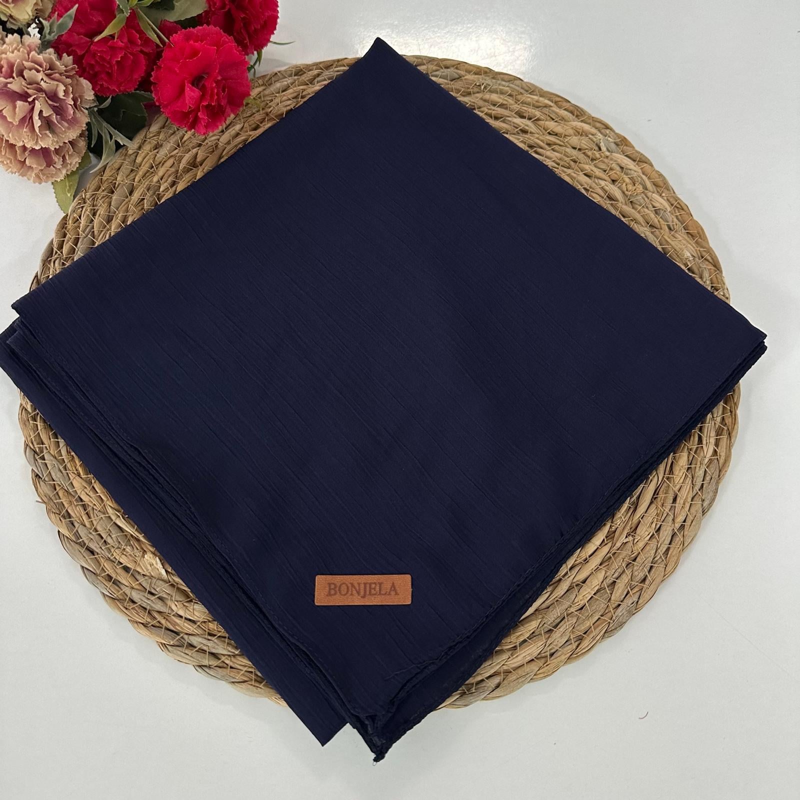 Bonjela Soft Krinkıl Eşarp Lacivert NSY0202