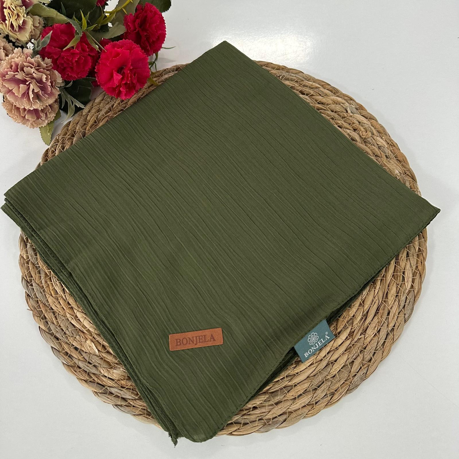 Bonjela Soft Krinkıl Eşarp Yeşil NSY0207