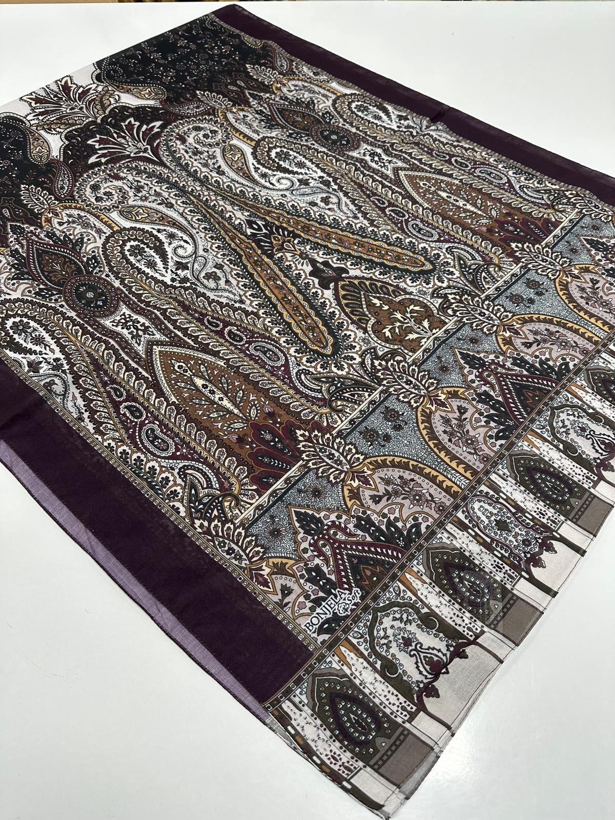 Bonjela Soft Pamuklu Şal Etro Desen LBS1101