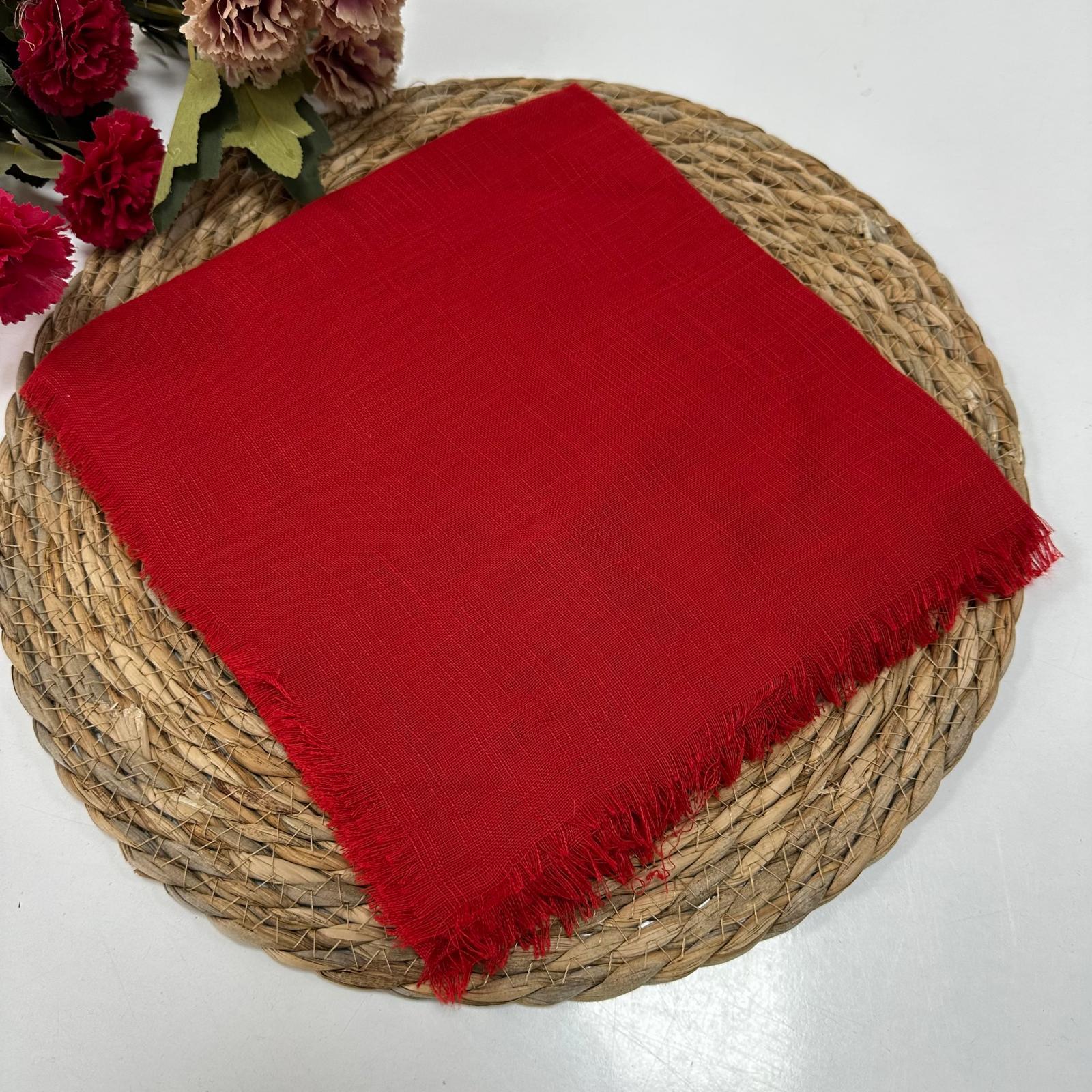Düz Renk Flamlı Eşarp Kırmızı KBR0136