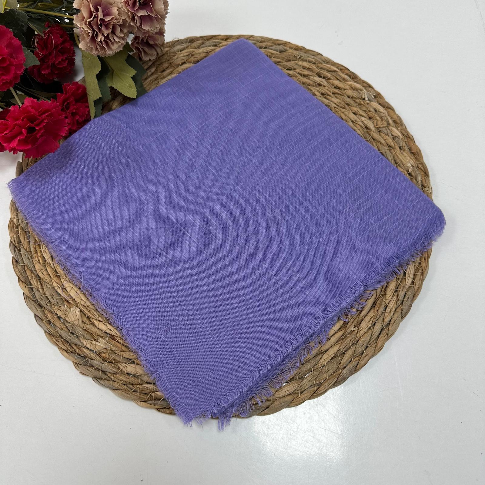 Düz Renk Flamlı Eşarp Leylak KBR0107