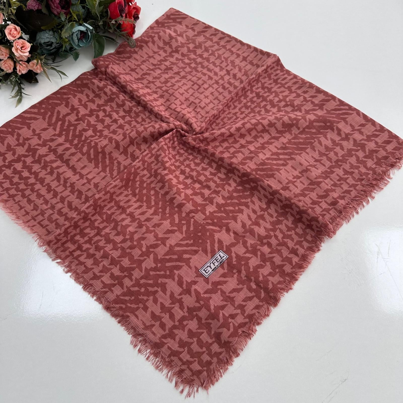 Eyfel Flamlı Pamuklu Eşarp PFE2603