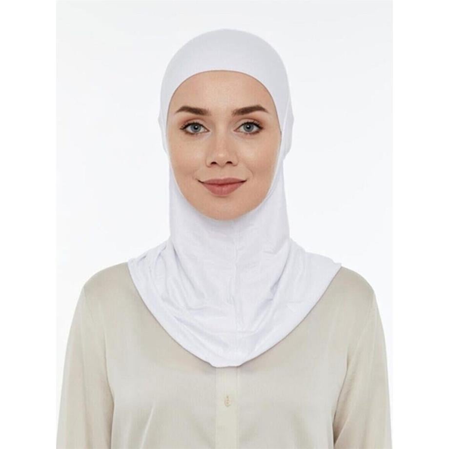 Krem Lavender Tesettür Bone Beyaz