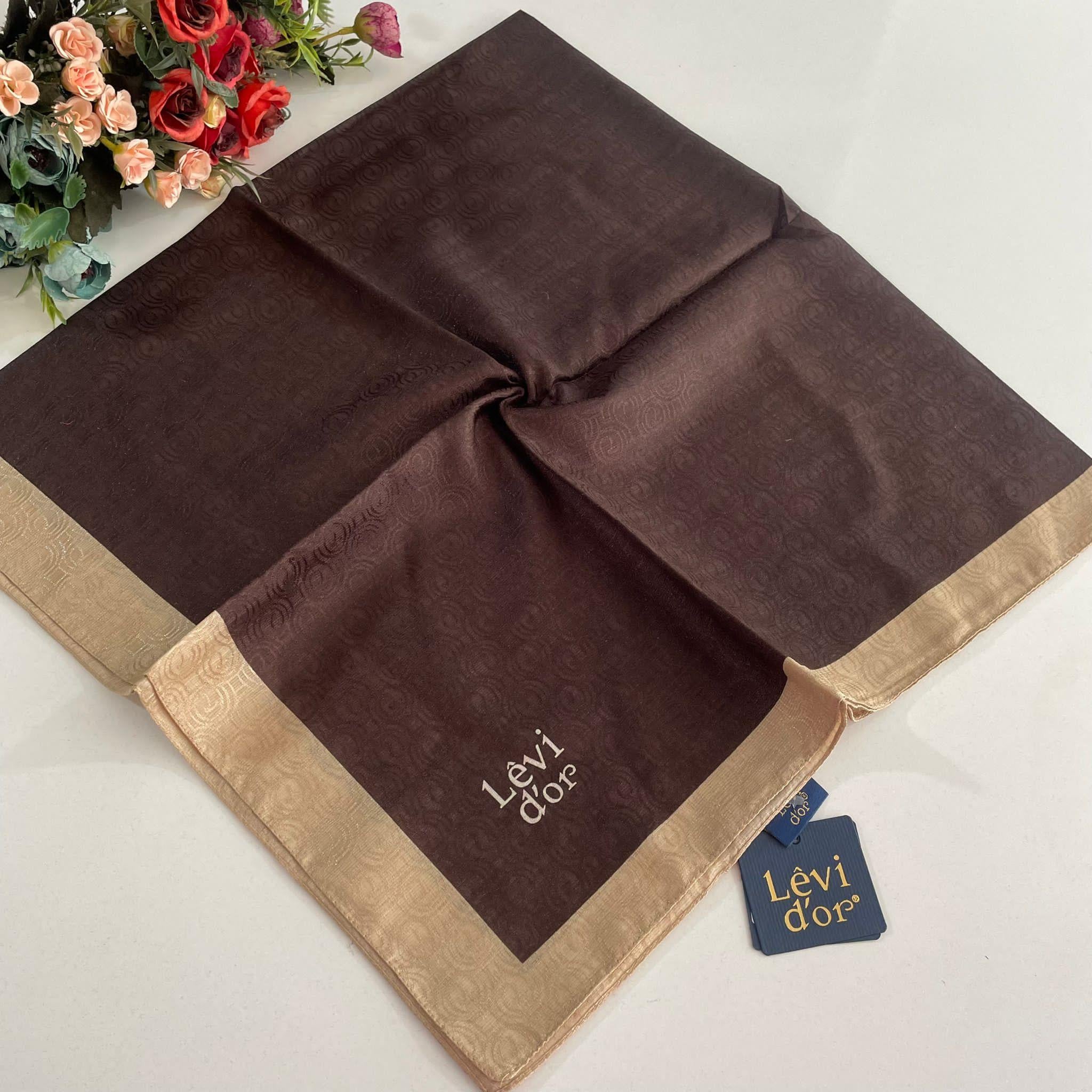 Levidor Premium Monogram Eşarp Kahve GX0207