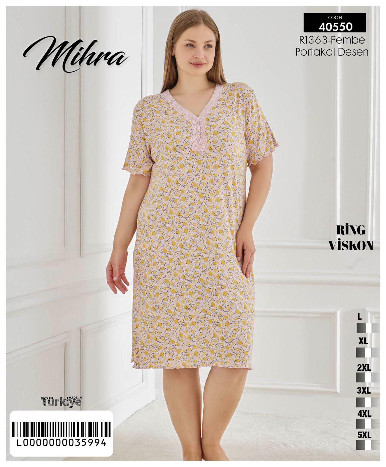Mihra Viskon Uzun Gecelik PJD0301