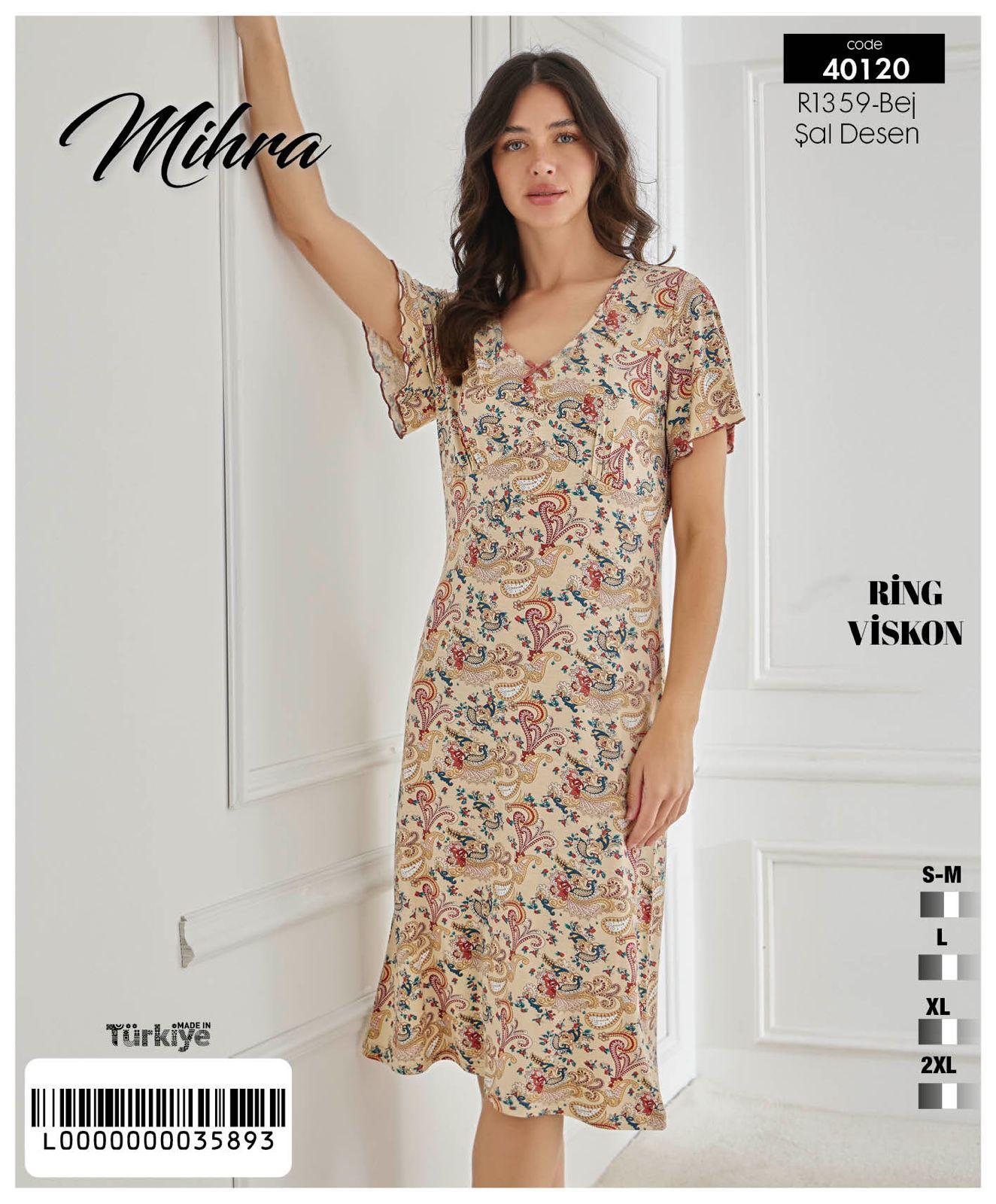 Mihra Viskon Uzun Gecelik PJD1101