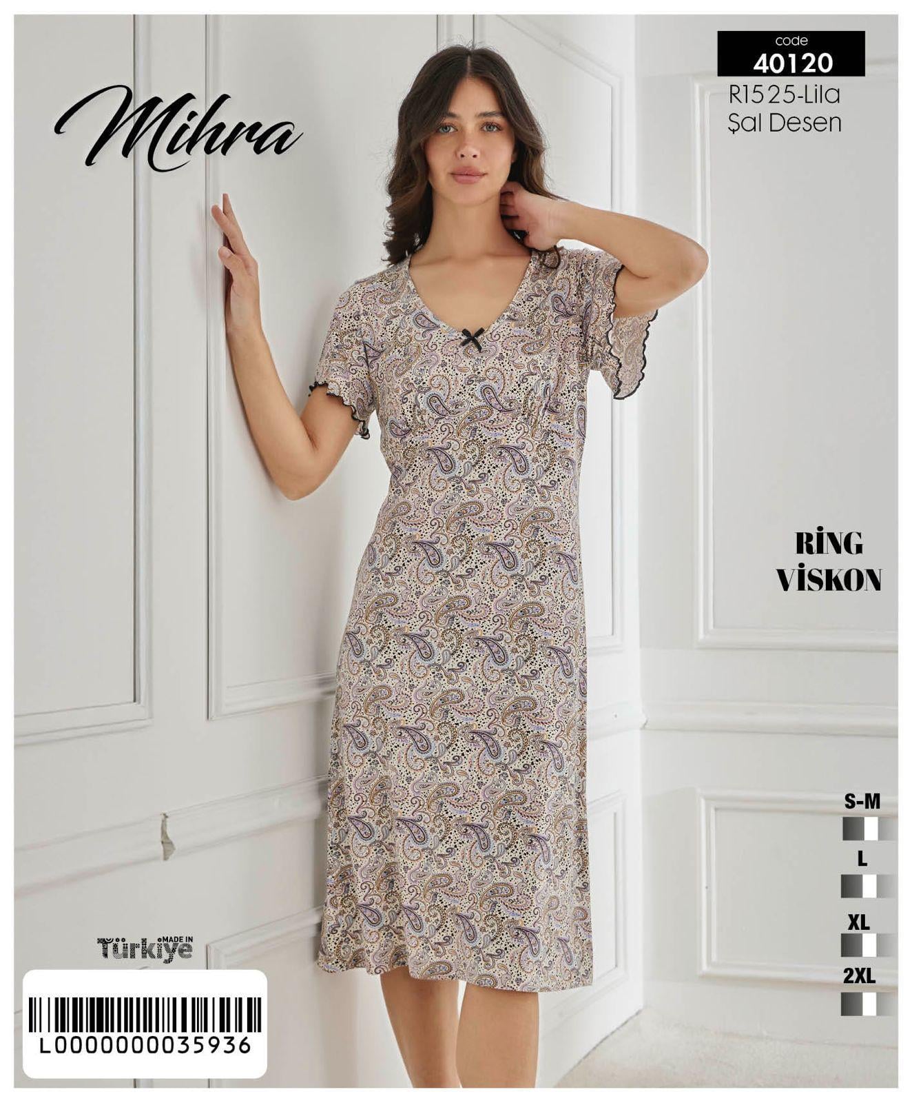 Mihra Viskon Uzun Gecelik PJD1501
