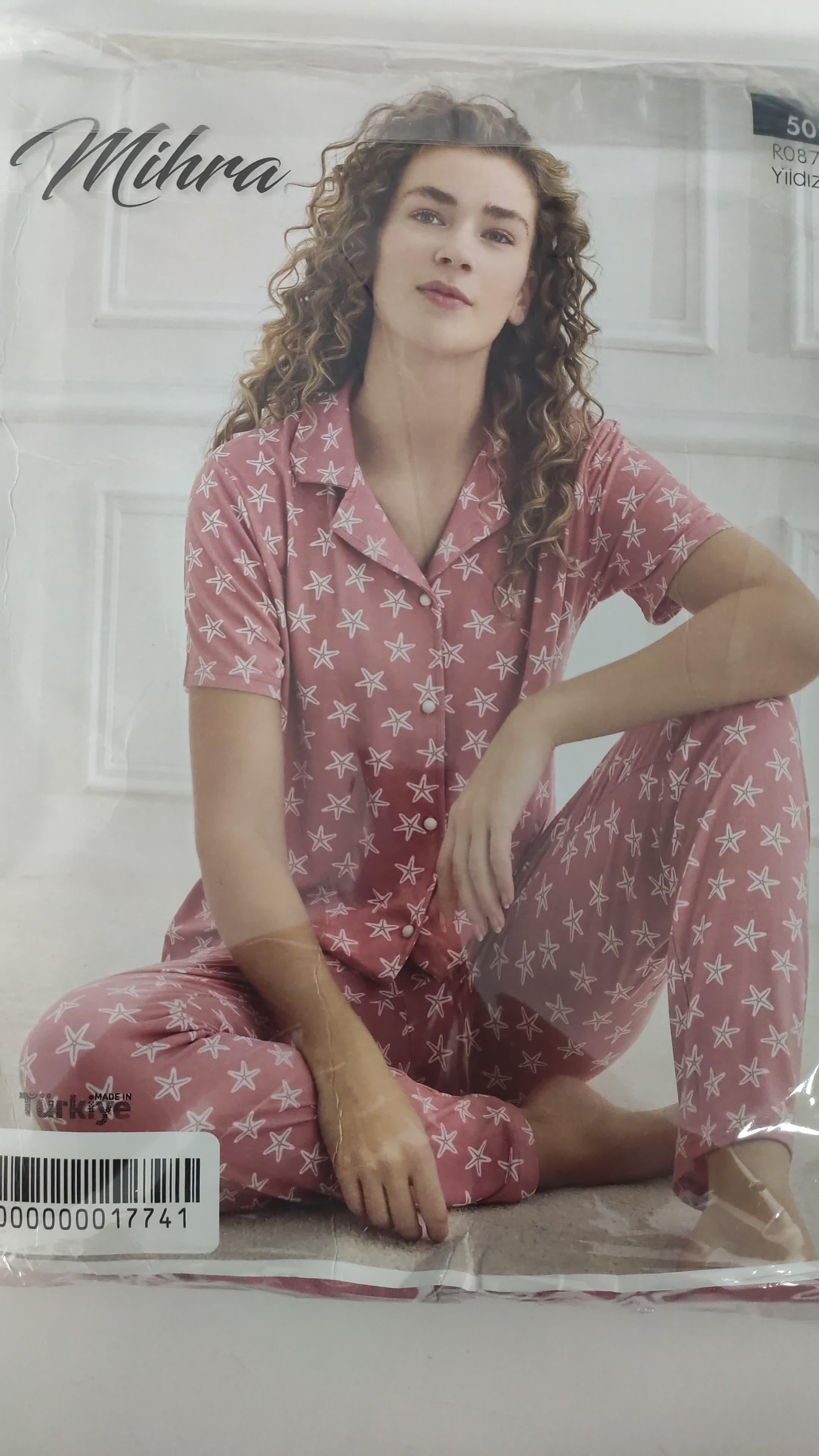 Milan Alt Uzun Baskılı Düğmeli PJT7401 Pijama Takımı