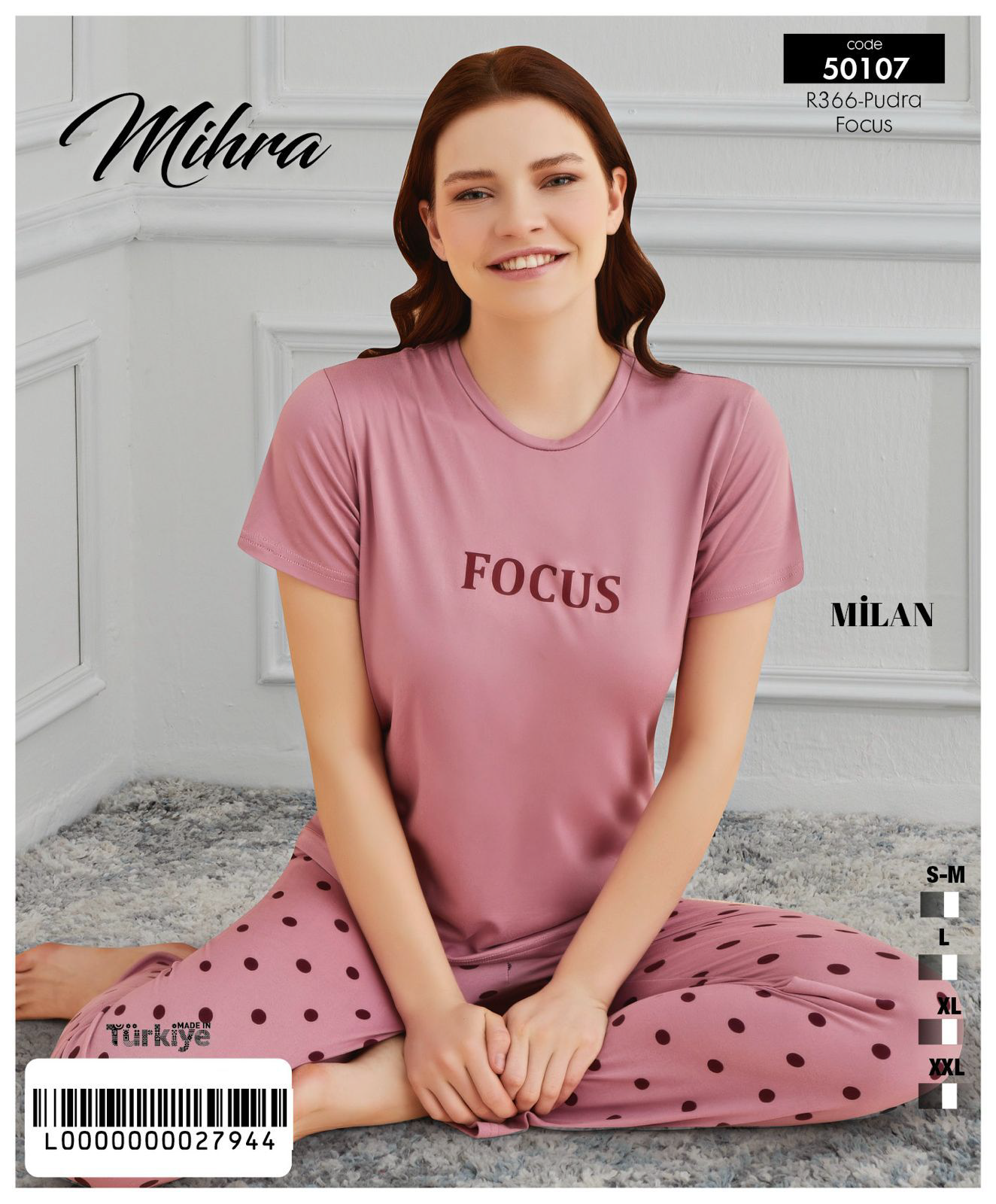 Milan Kısa Kol - Alt Uzun PJT4601 Pijama Takımı