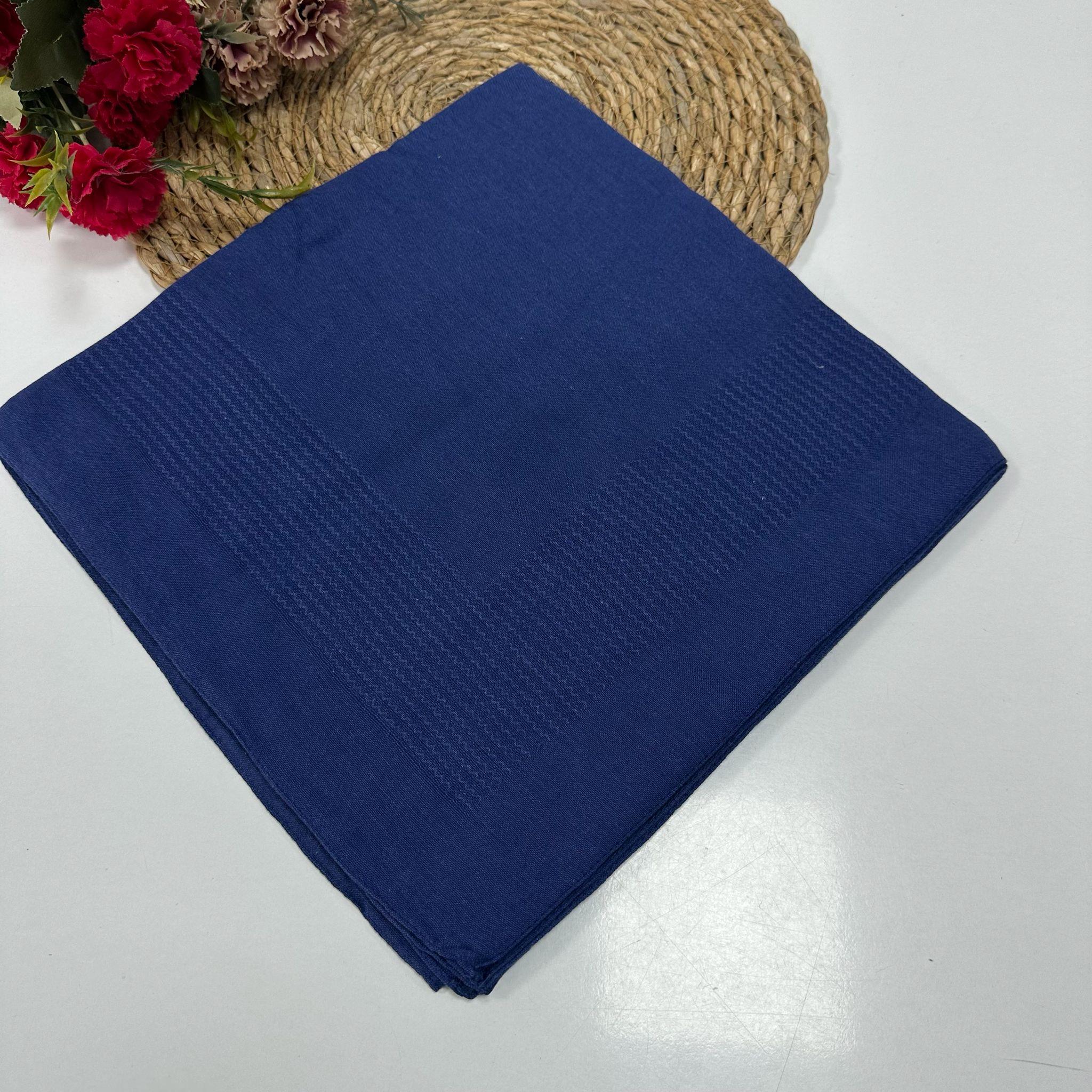 Miray 120 cm Pano Pamuk Eşarp Saks Mavi  BYA0436