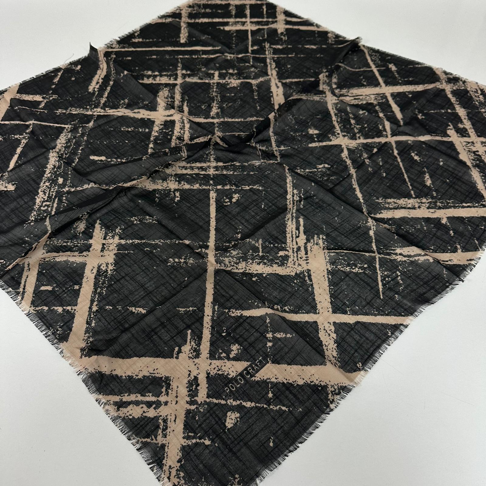 Polo Craft Pamuklu Flamlı Eşarp Siyah Vizyon PFT3222