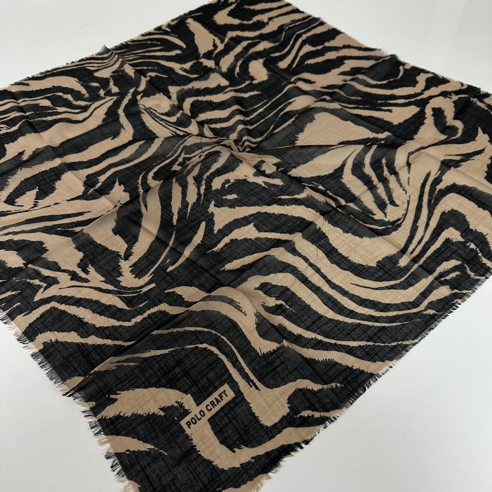 Polo Craft Pamuklu Flamlı Eşarp Siyah Vizyon PFT3223