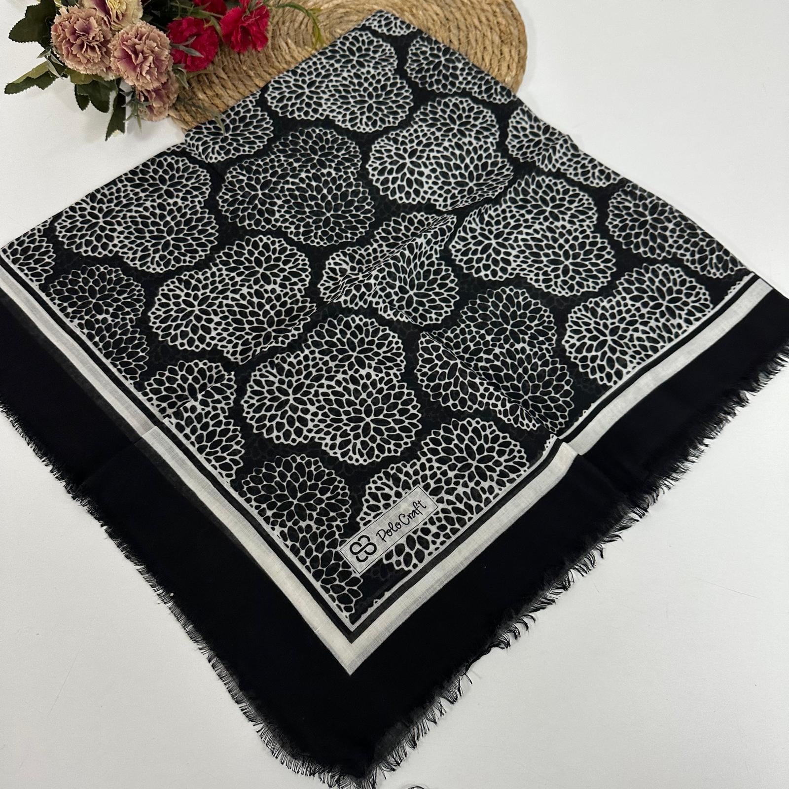 Polo Craft Yazlık Çekme Koton Eşarp Çiçekli PRC0901