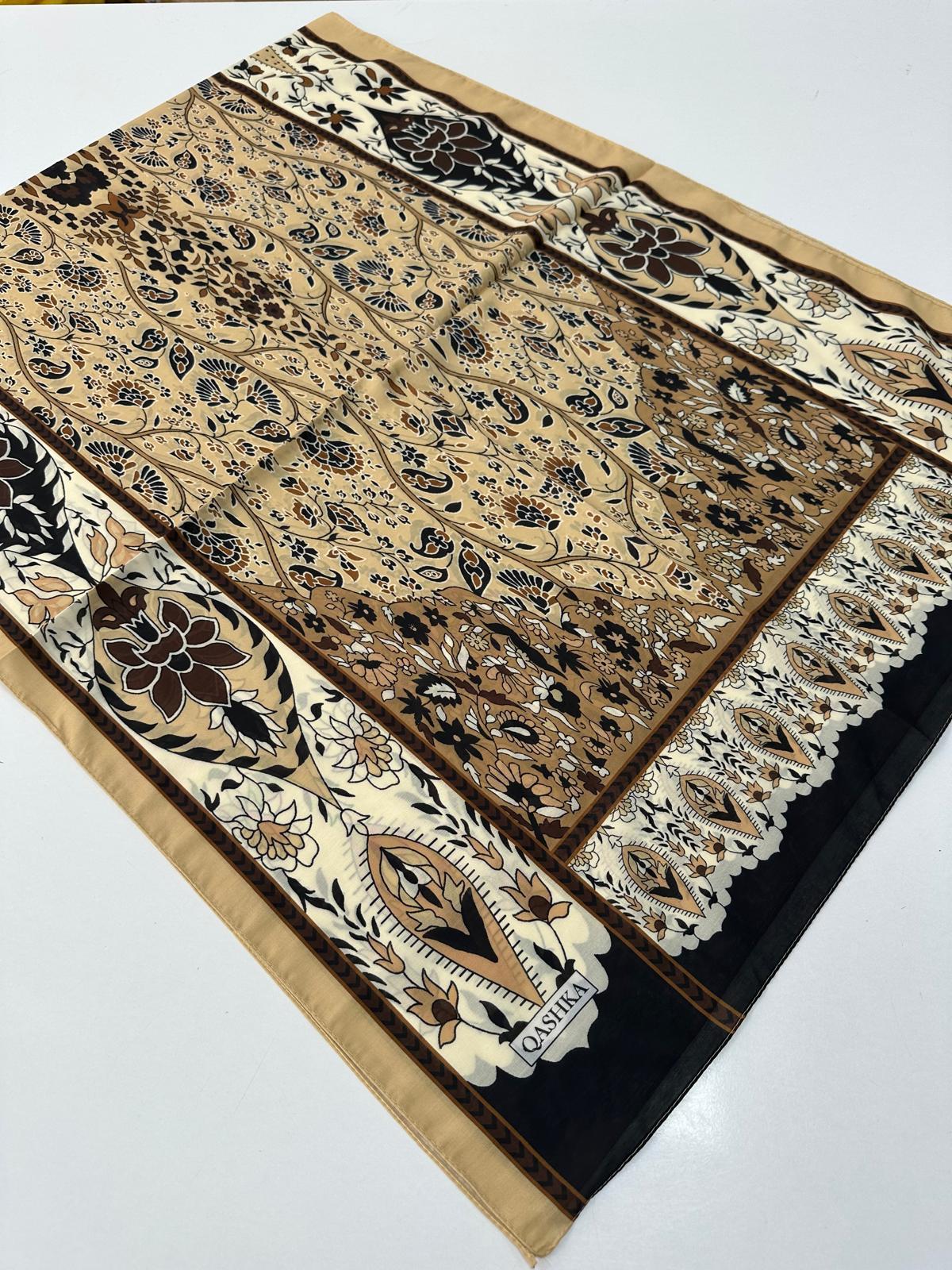 QASHKA Soft Pamuklu Şal Etro Desen LBD1507