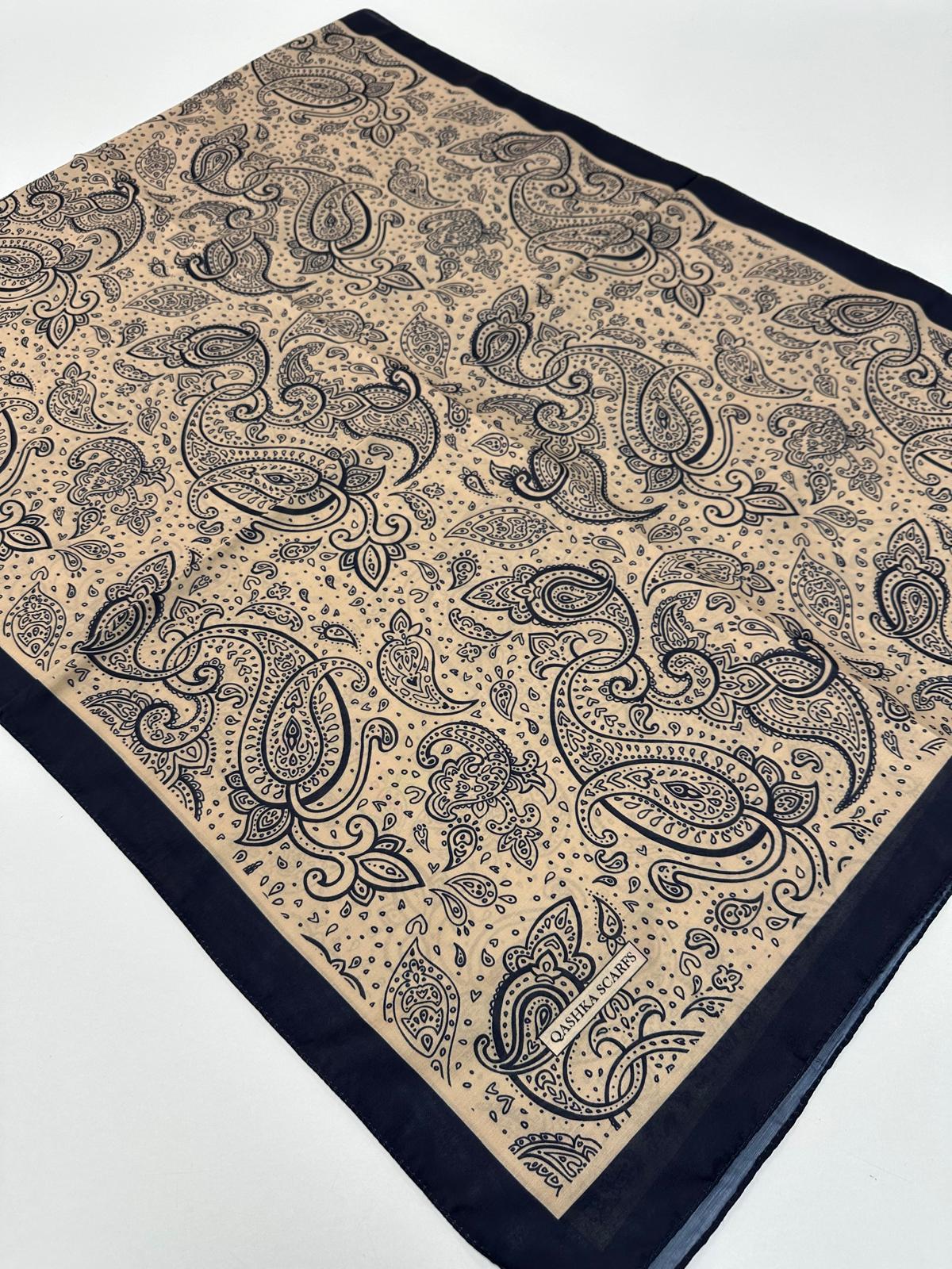 QASHKA Soft Pamuklu Şal Etro Desen LBD1004