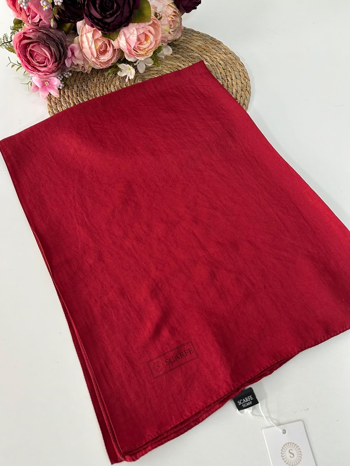 Scarfe Vual Şal Koyu Kırmızı VH0414