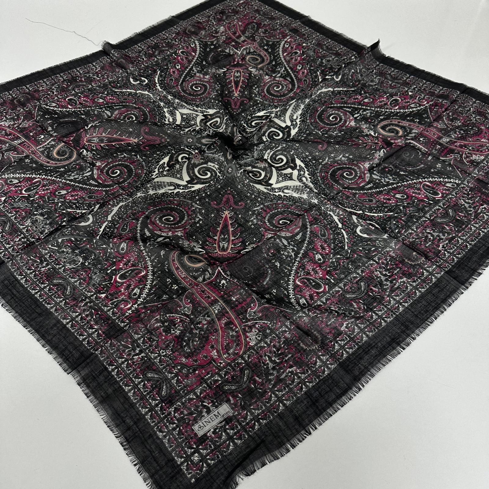 Sinem Flamlı Pamuklu Eşarp PLS3302