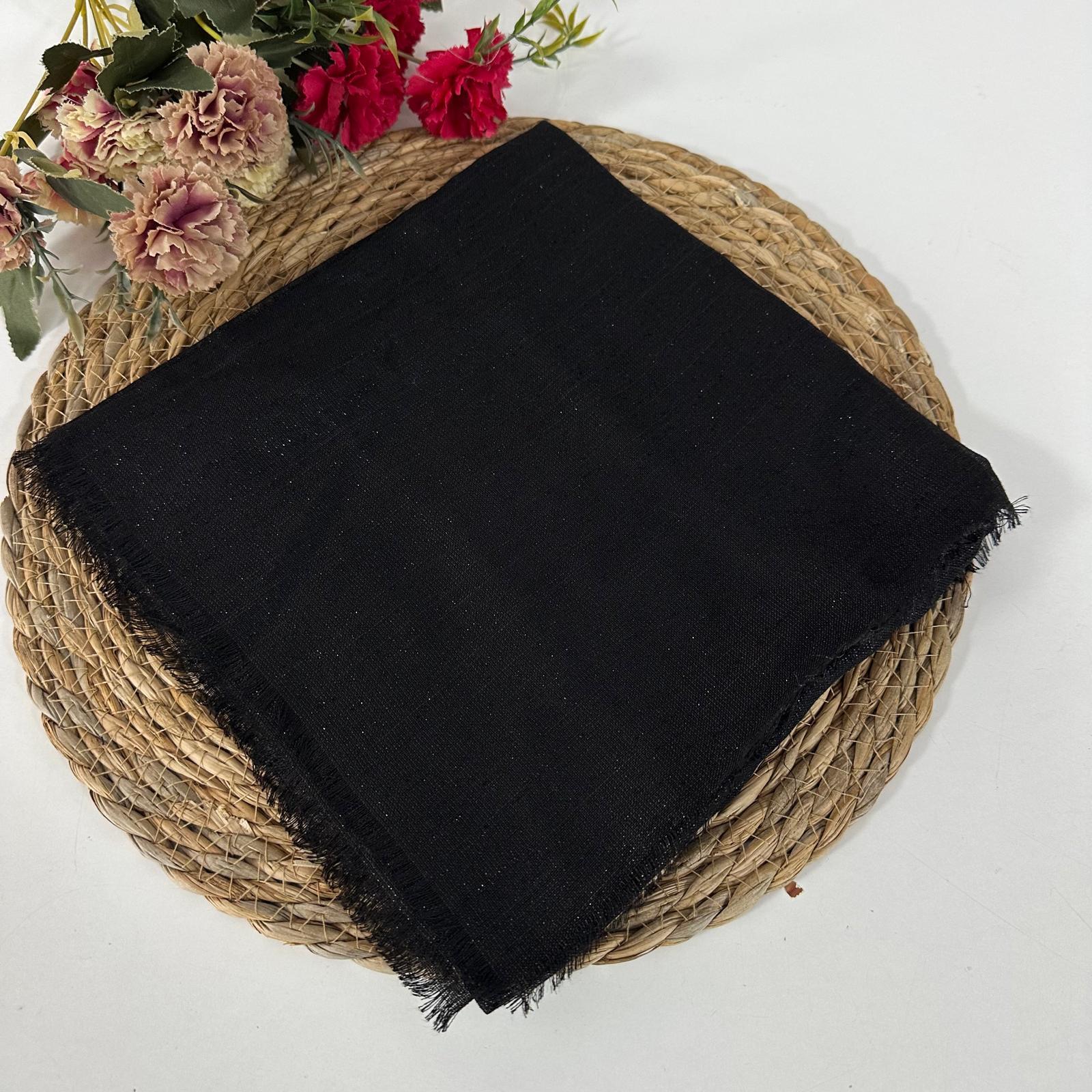 Soft İpek Simli Eşarp Siyah SEA01